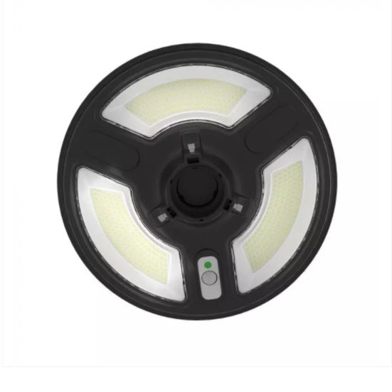 7.5W(1000Lm) LED solārais gaismeklis, apaļš, ar RF sensoru, IP65, V-TAC, LiFePO4 3.2V 32650, 15AH, auksti balta gaisma 6500K