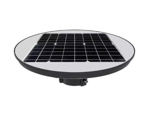 7.5W(1000Lm) LED solārais gaismeklis, apaļš, ar RF sensoru, IP65, V-TAC, LiFePO4 3.2V 32650, 15AH, auksti balta gaisma 6500K