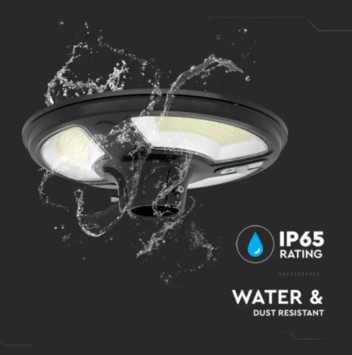 7.5W(1000Lm) LED solar light, round, with RF sensor, IP65, V-TAC, LiFePO4 3.2V 32650, 15AH, cold white light 6500K