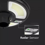 10W(1500Lm) LED solar light, round, with RF sensor, IP65, V-TAC, LiFePO4 3.2V 32650, 25AH, cold white light 6500K