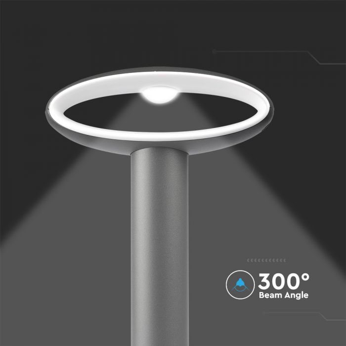 9W(500Lm) LED Garden Light, IP54, V-TAC, dark grey, warm white 3000K