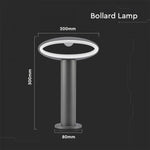 9W(500Lm) LED Garden Light, IP54, V-TAC, dark grey, warm white 3000K