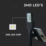 50W (4000Lm) LED Solar Street Light koos Li-ion 6.4V / 27.5AH akuga, IP65, V-TAC, neutraalne valge valgus 4000K