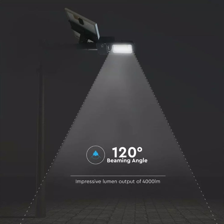 50W (4000Lm) LED Solar Street Light koos Li-ion 6.4V / 27.5AH akuga, IP65, V-TAC, neutraalne valge valgus 4000K