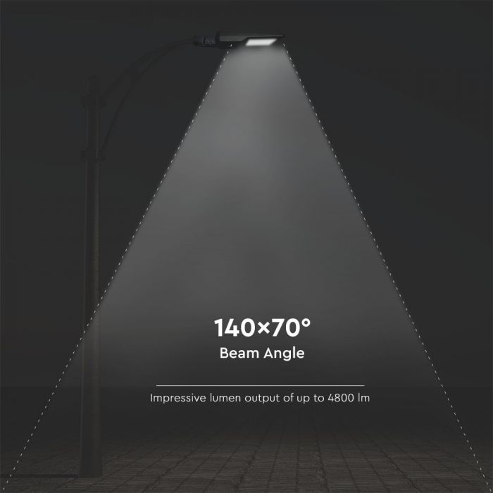 40W(4800Lm) LED ielu laterna ar PIR kustību sensoru, IP65, V-TAC SAMSUNG, auksti balta gaisma 6400K