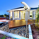 LED 2000Lm solārais dārza gaismeklis, IP65, sudraba, garantija 5 gadi, V-TAC, neitrāli balta gaisma 4000K