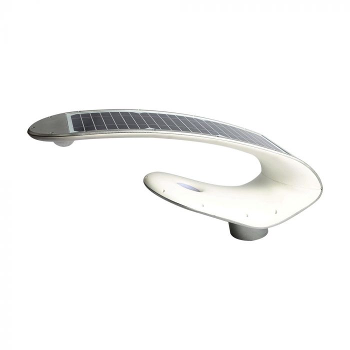 LED 2000Lm solārais dārza gaismeklis, IP65, sudraba, garantija 5 gadi, V-TAC, neitrāli balta gaisma 4000K