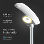 LED 2000Lm päikesepaneeliga aiavalgusti, IP65, hõbedane, 5-aastane garantii, V-TAC, neutraalne valge 4000K