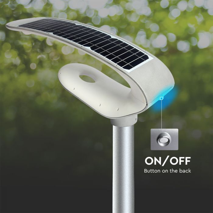 LED 2000Lm päikesepaneeliga aiavalgusti, IP65, hõbedane, 5-aastane garantii, V-TAC, neutraalne valge 4000K