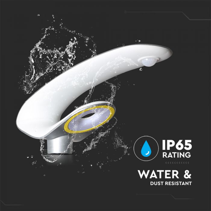 LED 2000Lm päikesepaneeliga aiavalgusti, IP65, hõbedane, 5-aastane garantii, V-TAC, jaheda valge 6400K