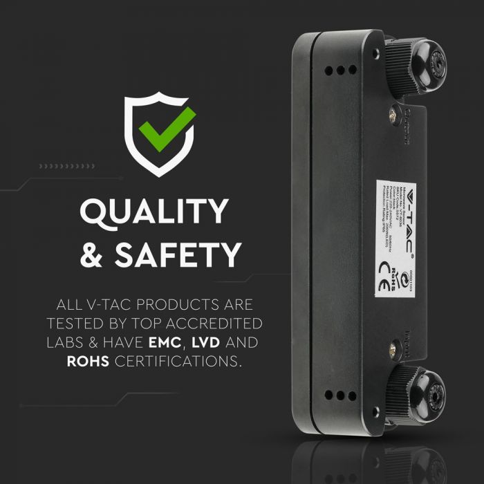 LED 200W Microwave motion sensor, IP65, black (up to 200W) V-TAC