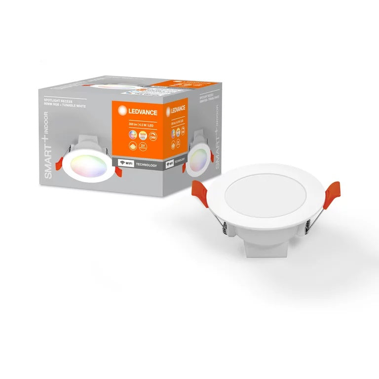 4.5W(450Lm) Ledvance SMART WIFI iebūvējams panelis, LEDVANCE APP, IP20, 100°, saderīgs ar Google Asist un Amazone Alexa, 3000…6500 K RGB+TW