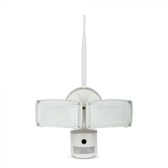 18W(600Lm) LED Wi-Fi Spotlight with surveillance camera, motion sensor, V-TAC, white body, cold white light 6000K