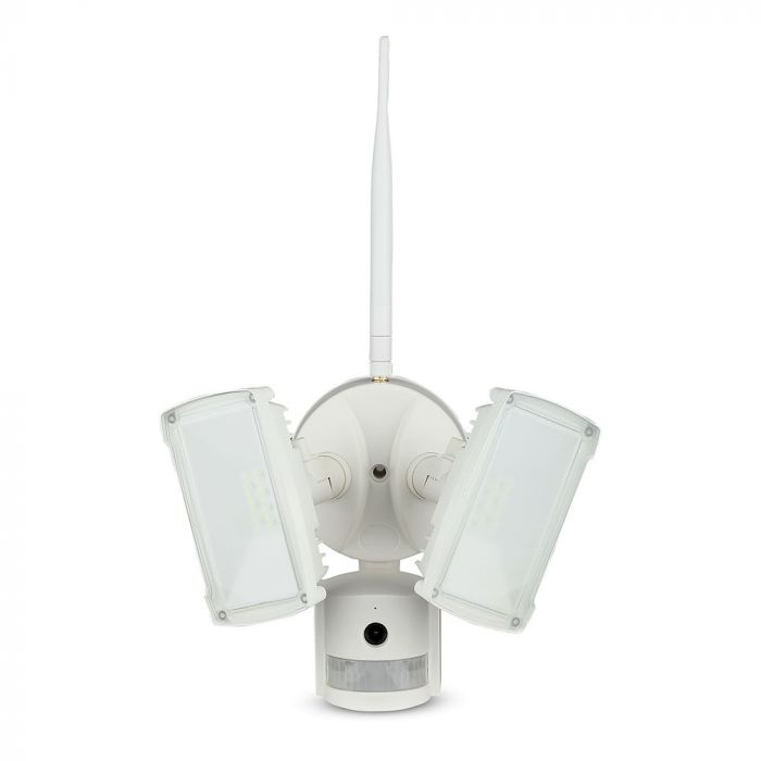 18W(600Lm) LED Wi-Fi Spotlight with surveillance camera, motion sensor, V-TAC, white body, cold white light 6000K