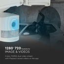 18W(600Lm) LED Wi-Fi Spotlight med övervakningskamera, rörelsesensor, V-TAC, vitt hölje, kallvitt ljus 6000K