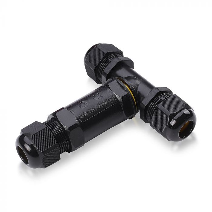 Hermetic connection, black, 8-12mm, 450V, IP68, V-TAC