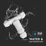 Hermetisk kontakt, vit, 8-12mm, 450V, IP68, V-TAC