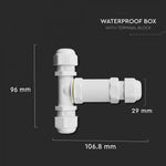 Hermetisk kontakt, vit, 8-12mm, 450V, IP68, V-TAC