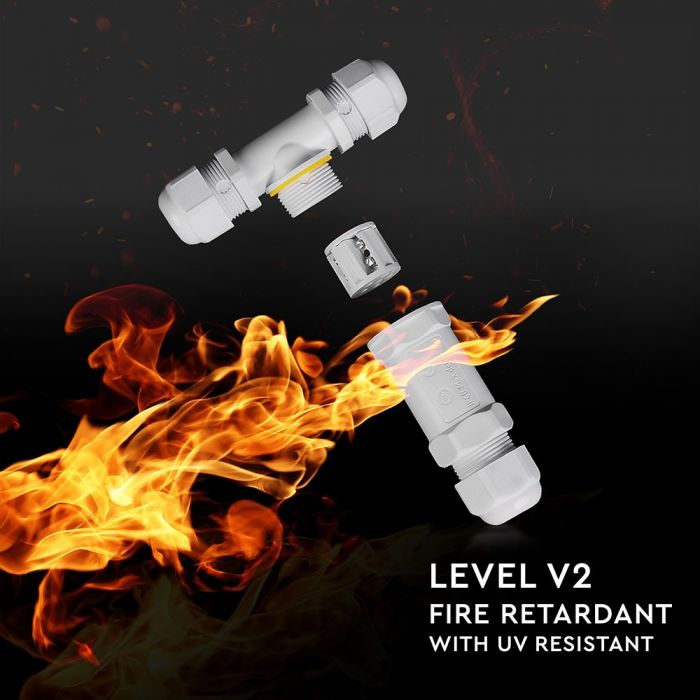 Hermetic connection, white, 8-12mm, 450V, IP68, V-TAC