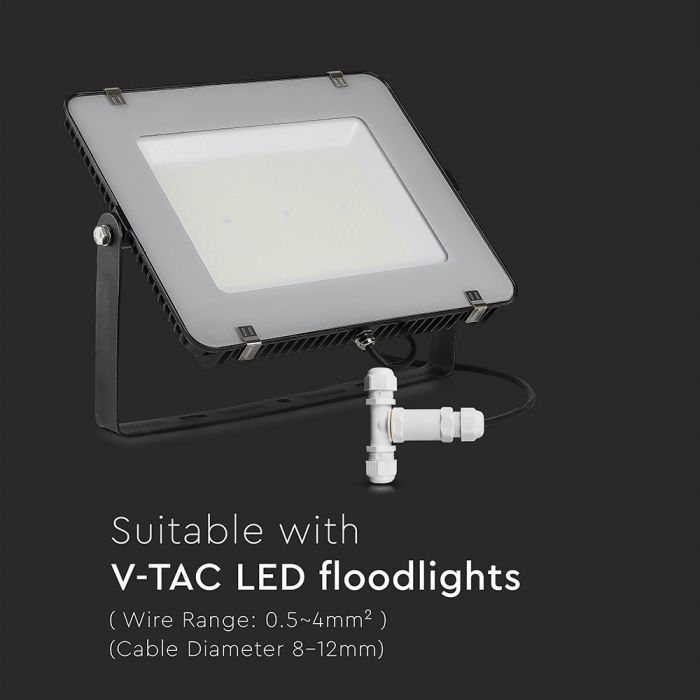 Hermetisk kontakt, vit, 8-12mm, 450V, IP68, V-TAC