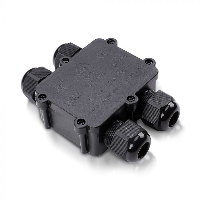 Hermētisks savienojums, melns, 8-12mm, 450V, IP68, V-TAC