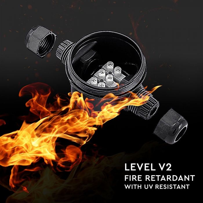 Hermetic connection, black, 5-9mm, IP68, V-TAC