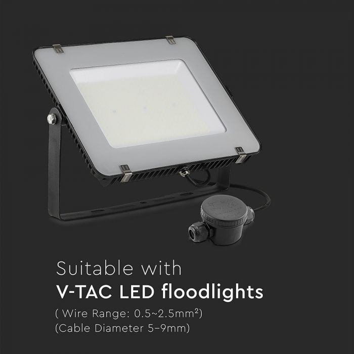 Hermetic connection, black, 5-9mm, IP68, V-TAC