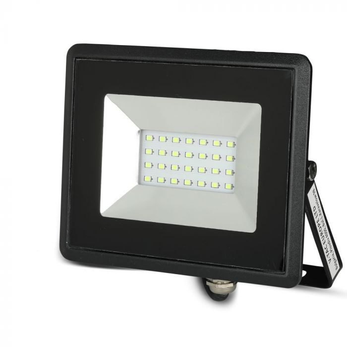 20W LED Prožektors, V-TAC, IP65, E sērija, melns korpuss, zaļa gaisma