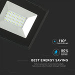 20W LED Spotlight, V-TAC, IP65, E-serien, svart hölje, grönt ljus