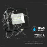 20W LED Spotlight, V-TAC, IP65, E-serien, svart hölje, grönt ljus