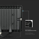 20W LED-strålkastare, V-TAC, IP65, E-serien, svart hölje, rött ljus