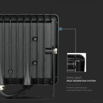 20W LED-strålkastare, V-TAC, IP65, E-serien, svart hölje, rött ljus