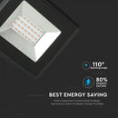 20W LED-strålkastare, V-TAC, IP65, E-serien, svart hölje, rött ljus