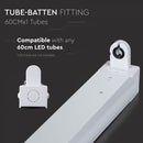 600mm LED T8 fluorescent lamp mounting fixture for 1 bulb, V-TAC