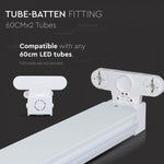 600mm LED T8 dienasgaismu lampu stiprinājumu armatūra 2 spuldzēm, V-TAC