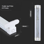 600mm LED T8 dienasgaismu lampu stiprinājumu armatūra 2 spuldzēm, V-TAC