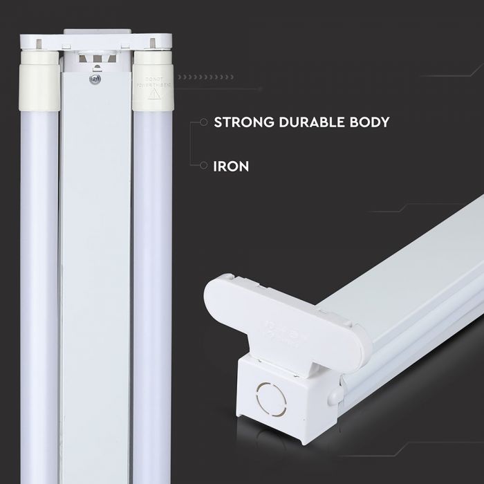 600mm LED T8 dienasgaismu lampu stiprinājumu armatūra 2 spuldzēm, V-TAC