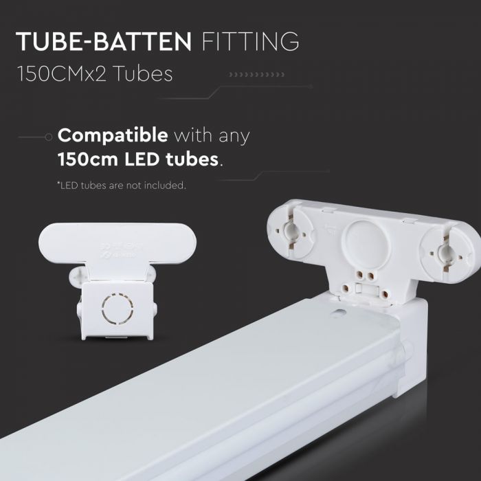 1500mm LED T8 fluorescent lamp frame/armature for 2 bulbs, V-TAC