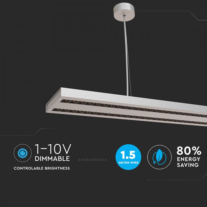 60W(6600Lm) LED Linjär armatur, pendel, V-TAC SAMSUNG, garanti 5 år, neutralvit 4000K