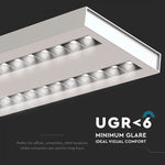 60W(6600Lm) LED Linjär armatur, pendel, V-TAC SAMSUNG, garanti 5 år, neutralvit 4000K