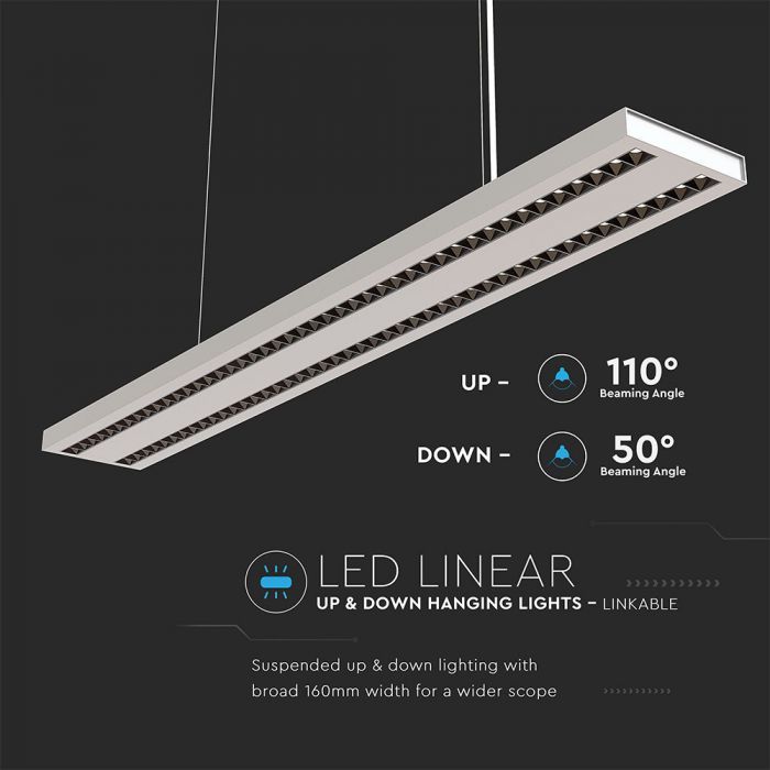 60W(6600Lm) LED Linjär armatur, pendel, V-TAC SAMSUNG, garanti 5 år, neutralvit 4000K
