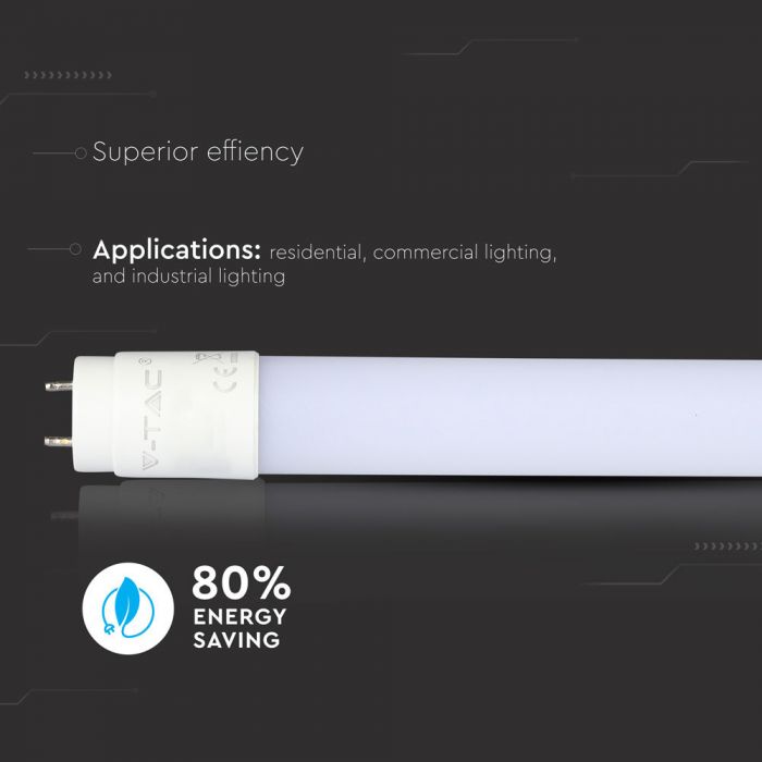 T8 18W (1700Lm) LED-lambi, 120cm, V-TAC, 3 aastat garantiid, 6400K jaheda valge valgus