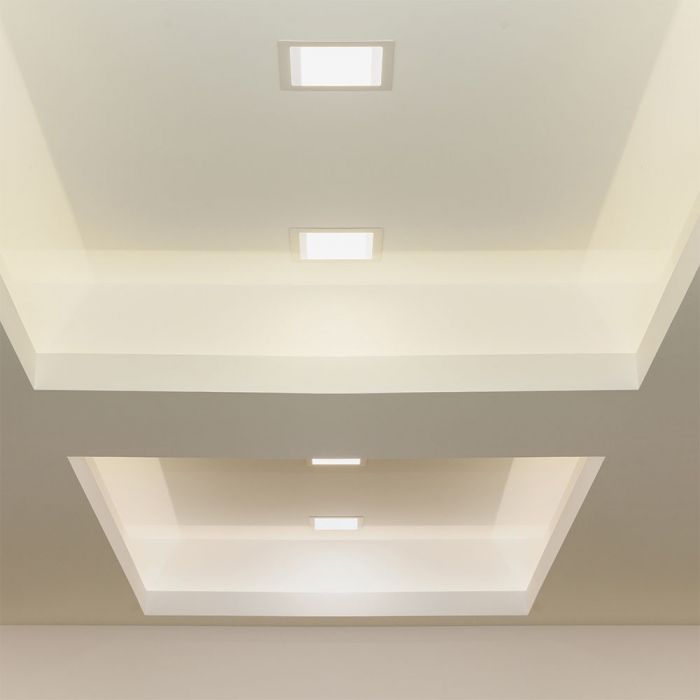3W (210Lm) LED paneel süvistatav ruut, V-TAC, jaheda valge valgus 6000K, koos toiteplokiga.