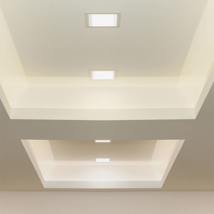 6W(420Lm) LED Panel built-in square, V-TAC, warm white light 3000K, complete with power supply unit