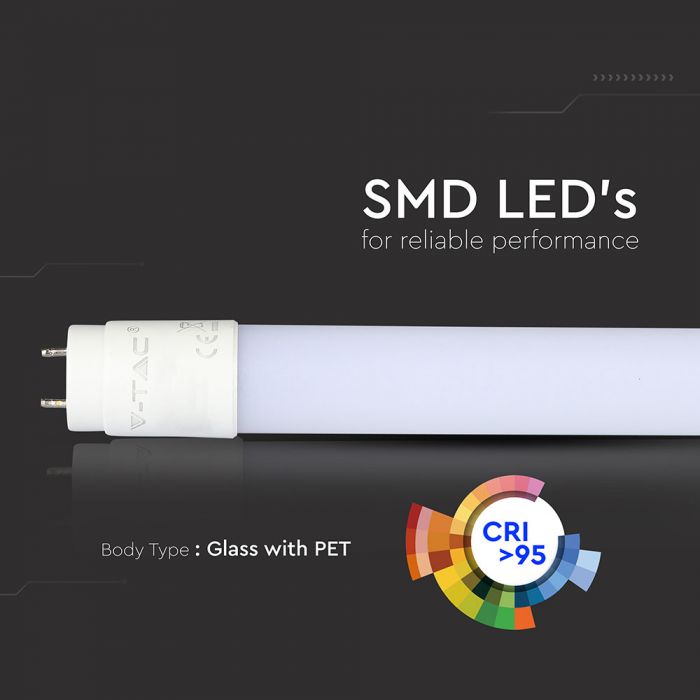 T8 18W(1530Lm) 120cm LED spuldze dārzeņu izgaismošanai, V-TAC