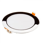 18W(1500Lm) LED Panelis iebūvējams apaļš, V-TAC, hromēts, neitrāli balta gaisma 4000K, komplektā ar barošanās bloku