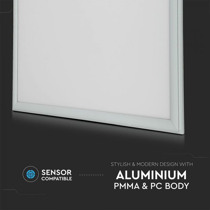 36W(4320Lm) LED Panel 595x595mm(600x600mm), V-TAC, warm white light 3000K, complete with power supply unit
