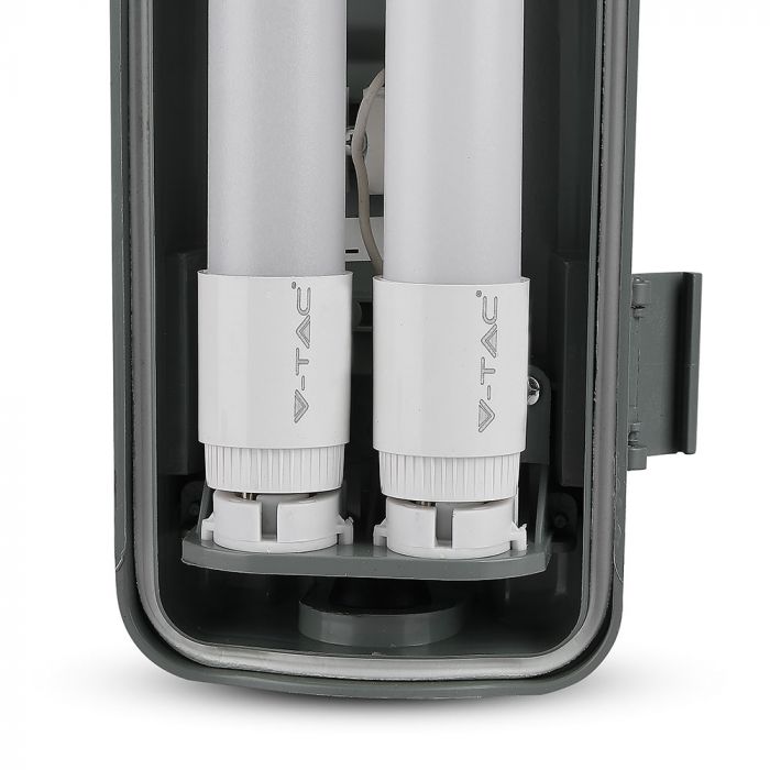 Каркас с 2x светодиодными лампами T8 22W(2000Lm) 150см, IP65, V-TAC Nano, холодный белый 6400K