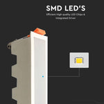 10W(750Lm) 16cm LED infälld takarmatur, IP20, V-TAC, utan stickpropp (kabelanslutning), kallvit 6400K