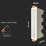 10W(750Lm) 16cm LED infälld takarmatur, IP20, V-TAC, utan stickpropp (kabelanslutning), kallvit 6400K